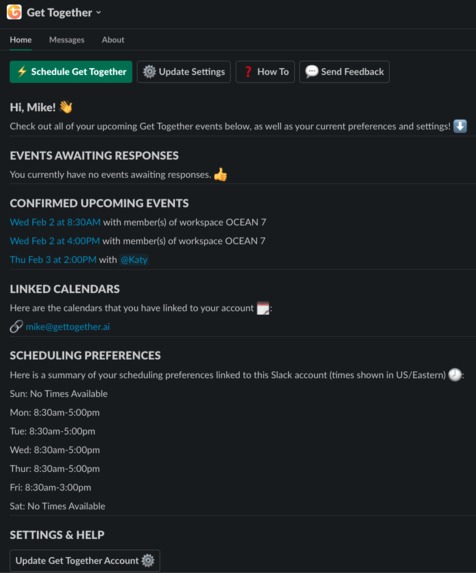 Get Together - Slack Hack 2.0 – screenshot 1