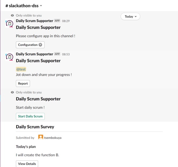 Daily Scrum Supporter (DSS) – screenshot 2