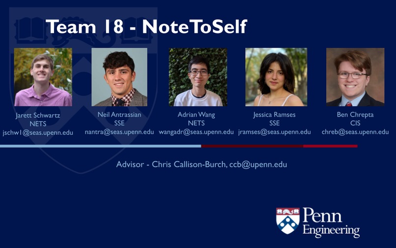 Team 18: NoteToSelf – screenshot 1