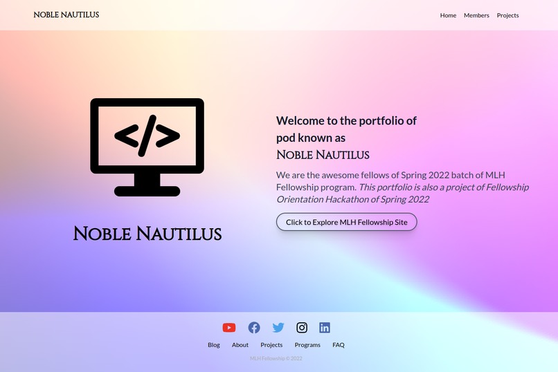 Noble Nautilus Portfolio – screenshot 1