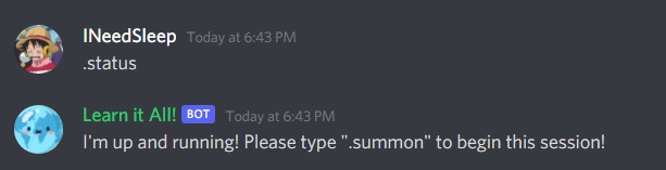 Learn it All! Discord Bot – screenshot 1