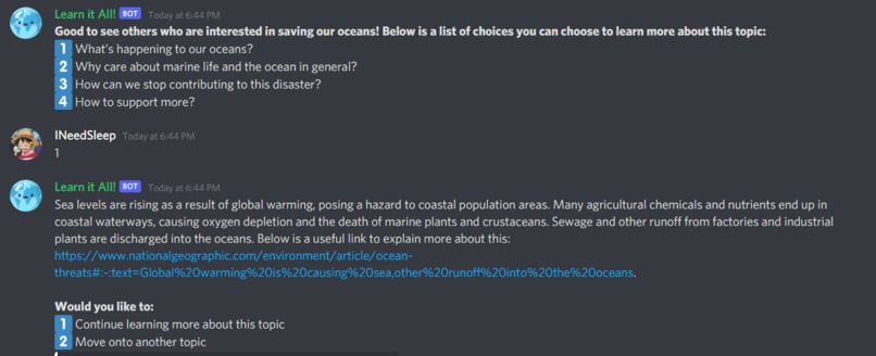 Learn it All! Discord Bot – screenshot 2