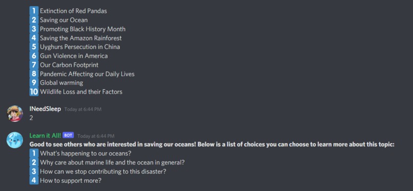 Learn it All! Discord Bot – screenshot 3