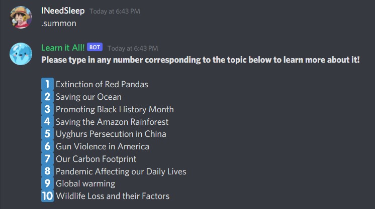 Learn it All! Discord Bot – screenshot 4