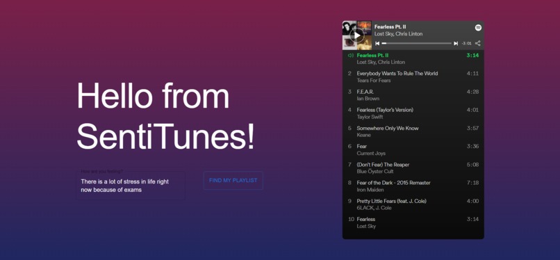 SentiTunes – screenshot 2