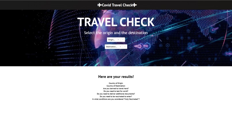 Covid Travel Check – screenshot 1