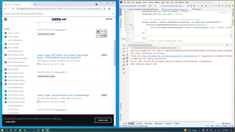 tournamentScraper – screenshot 1