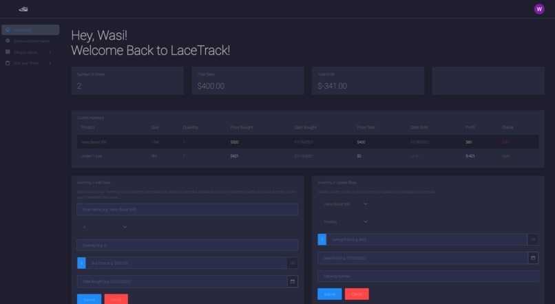 LaceTrack – screenshot 2