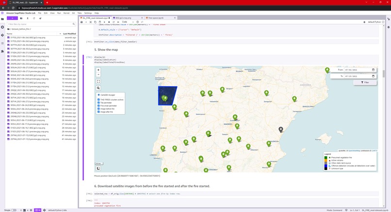 Wildfire prediction – screenshot 1