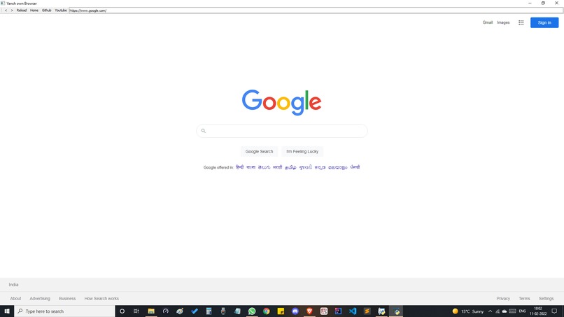 My own Web Browser – screenshot 1