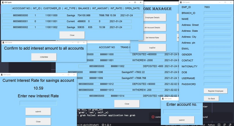 Bank data management system – screenshot 4
