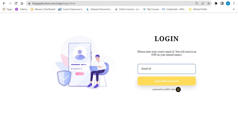 Blog Application – screenshot 2