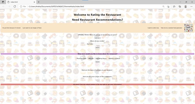 FemmeHacks Restaurant Recommender – screenshot 5
