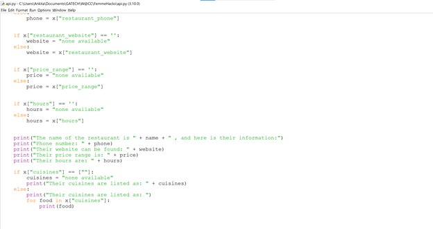 FemmeHacks Restaurant Recommender – screenshot 8