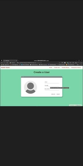 Basic banking system – screenshot 1