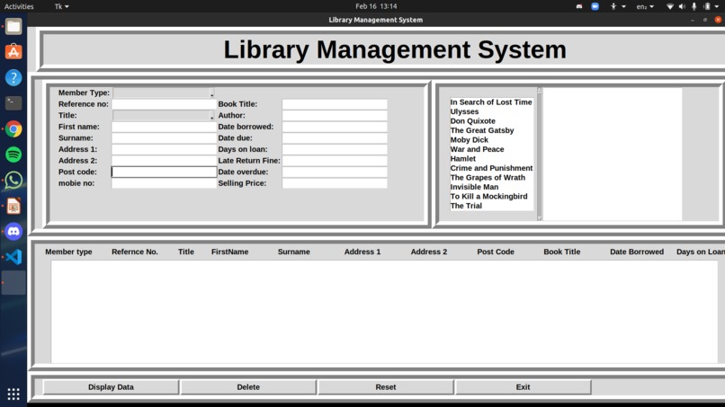 Library Management System – screenshot 1