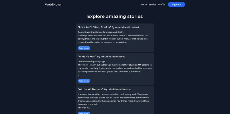 web3Novel – screenshot 2