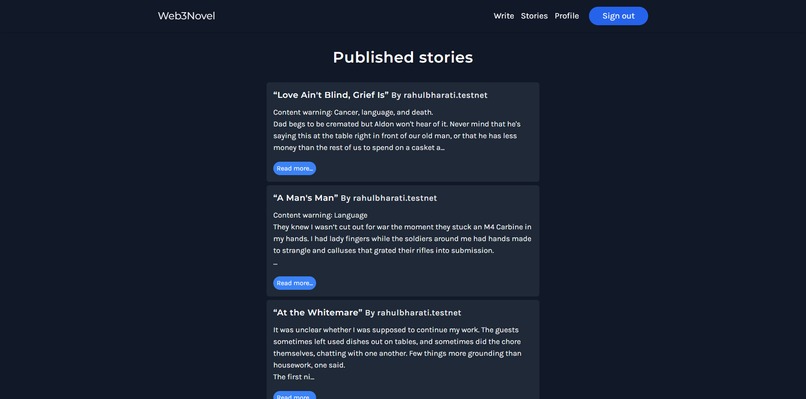web3Novel – screenshot 4