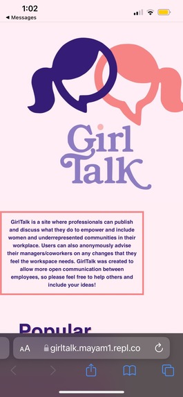 GirlTalk (Team #48) – screenshot 1