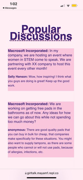 GirlTalk (Team #48) – screenshot 2