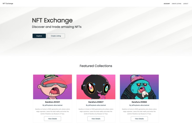 NFT Exchange for NEAR – screenshot 1