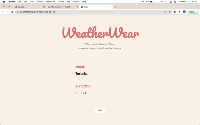 WeatherWear – screenshot 1