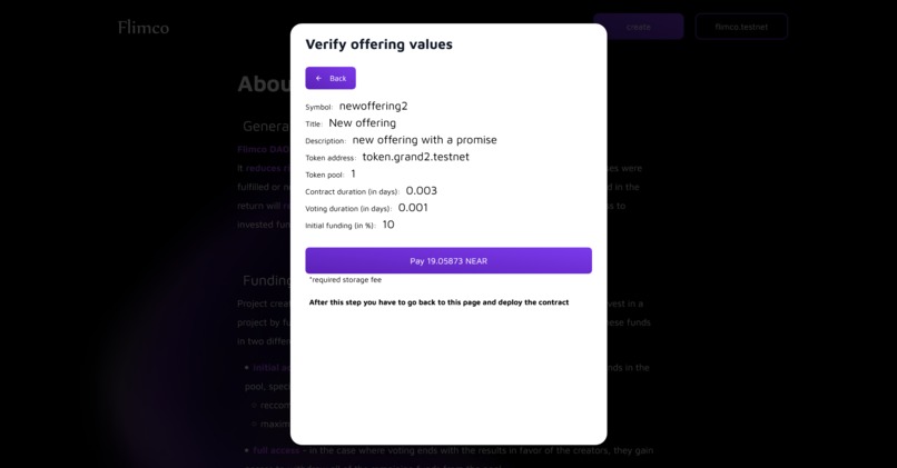 Flimco DAO – screenshot 3