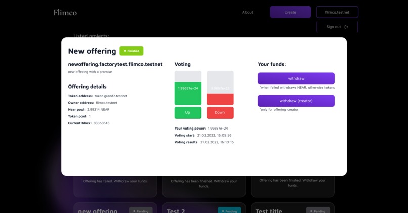 Flimco DAO – screenshot 4