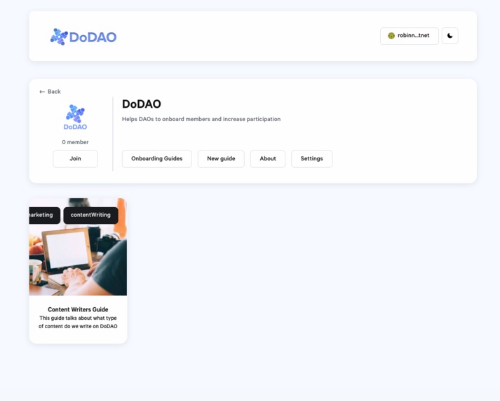 DoDAO – screenshot 1