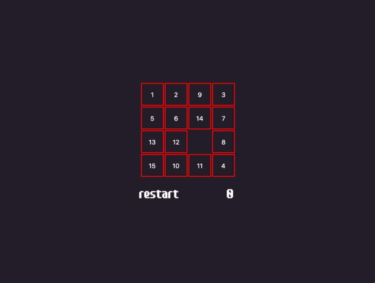 15 puzzle – screenshot 1