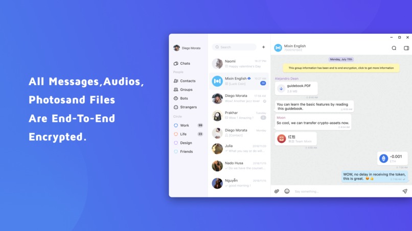 Mixin Messenger dekstop – screenshot 1