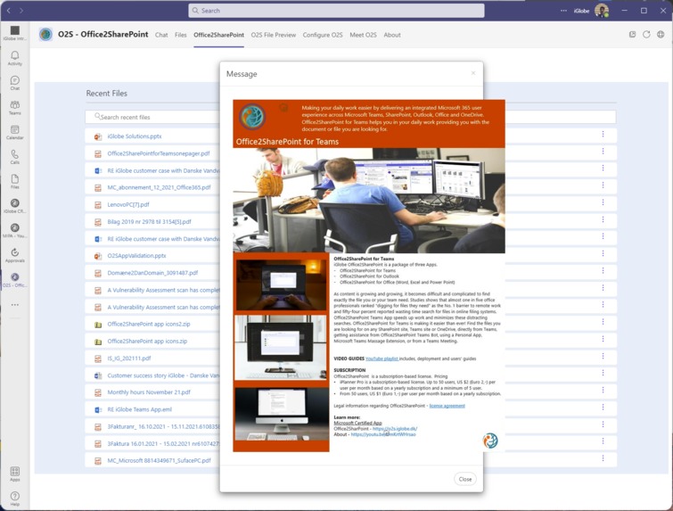 Office2SharePoint for Teams – screenshot 2