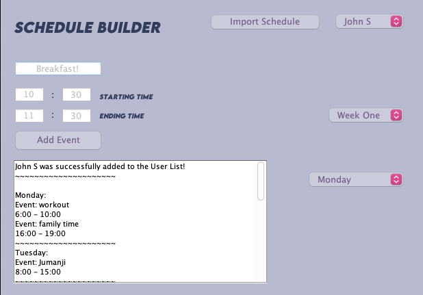Schedule Builder – screenshot 2