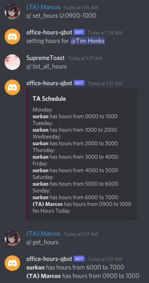 Office Hours Q-Bot – screenshot 2