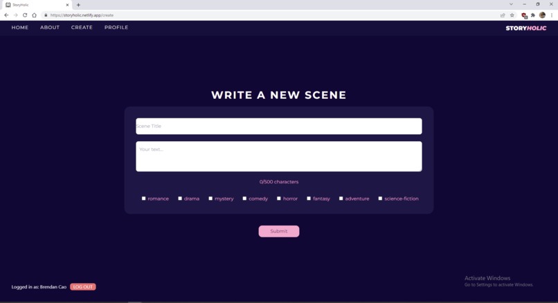 StoryHolic – screenshot 2