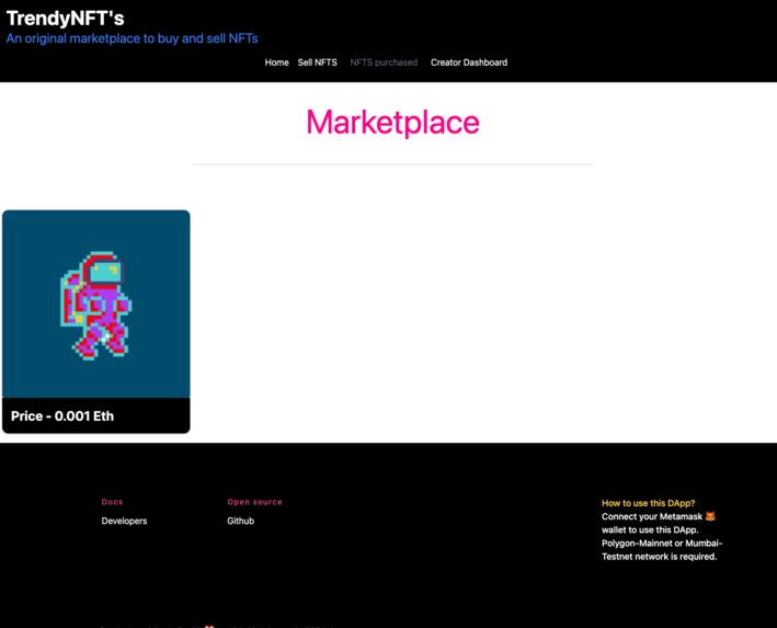 TrendyNFTs – screenshot 1