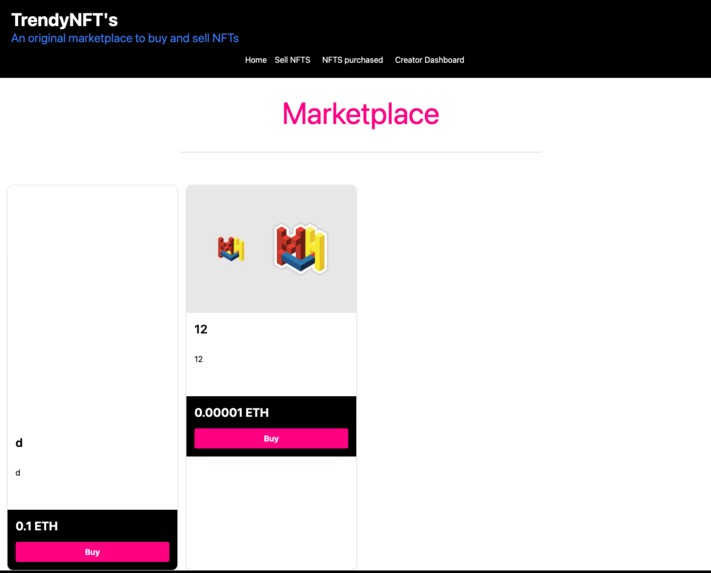 TrendyNFTs – screenshot 2