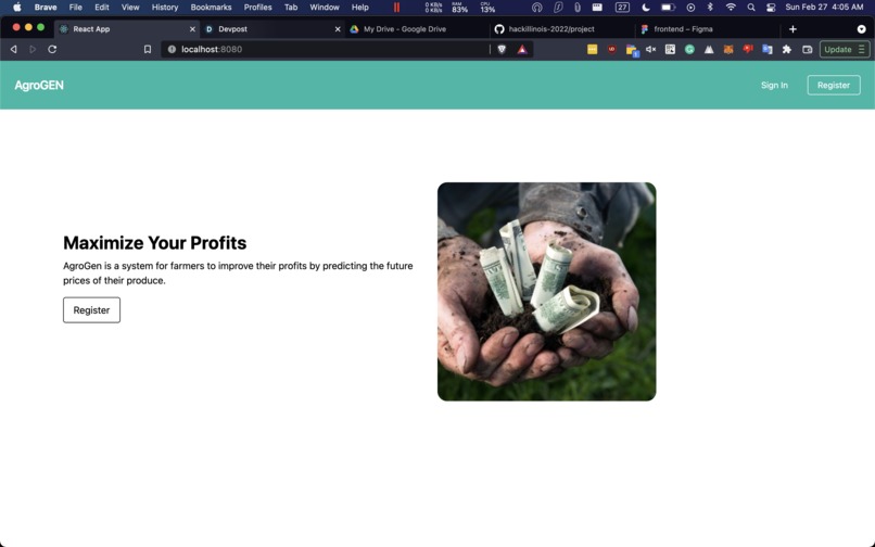 AgroGen: A Machine Learning Prediction Service For Farmers – screenshot 2