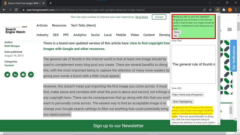 Bookmarker & Highlighter Chrome Extension – screenshot 1