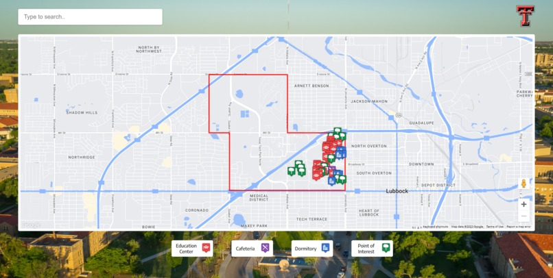 Texas Tech Map Website – screenshot 1