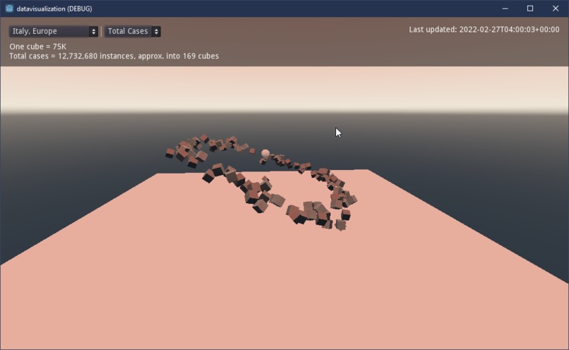COVID-19 Data As Rigidbody Cubes – screenshot 8