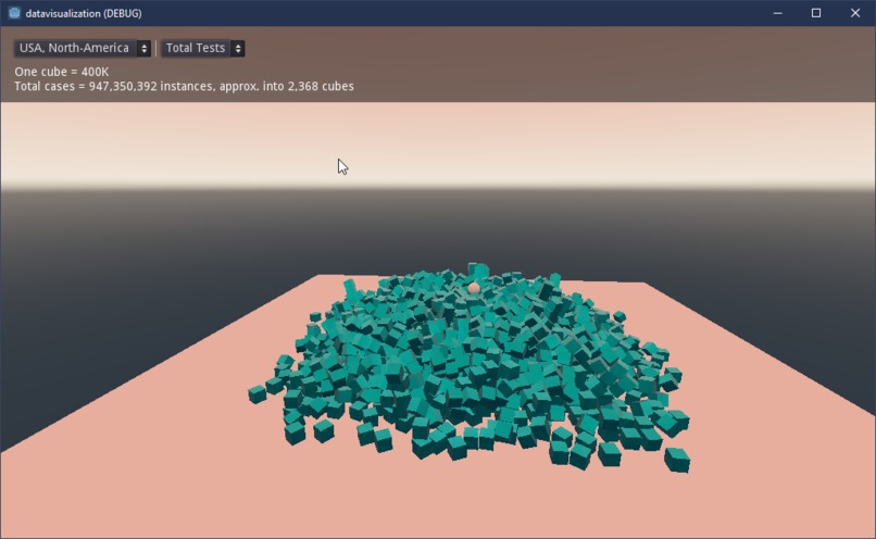 COVID-19 Data As Rigidbody Cubes – screenshot 9