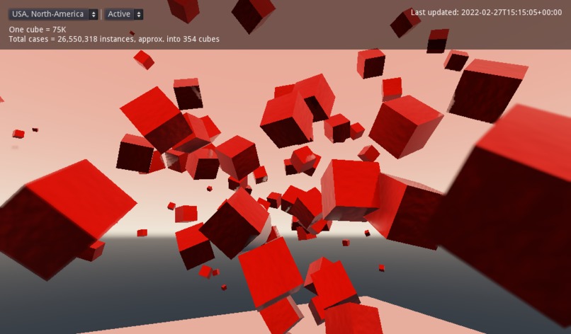 COVID-19 Data As Rigidbody Cubes – screenshot 7