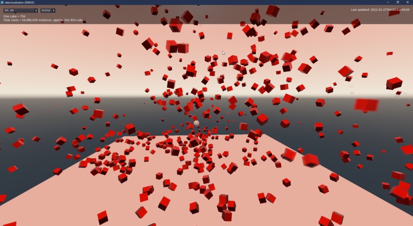 COVID-19 Data As Rigidbody Cubes – screenshot 12