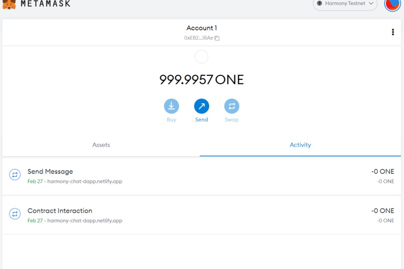 Chatting DApp Harmony – screenshot 3