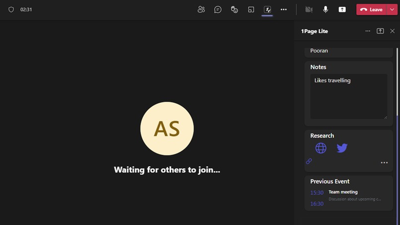 1Page for Microsoft Teams – screenshot 1