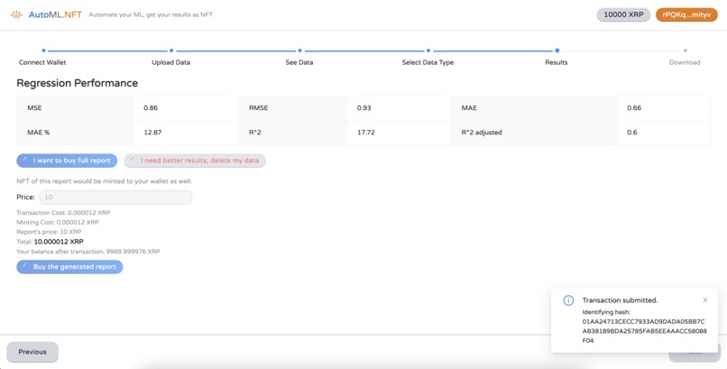 AutoML.NFT - Automate your ML, get your results as NFT – screenshot 7