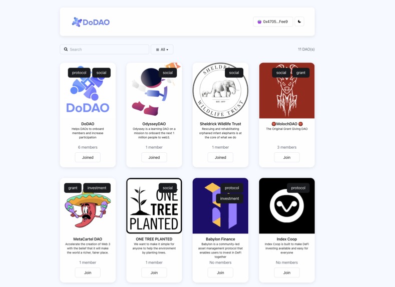 DAO Onboarding Platform – screenshot 1