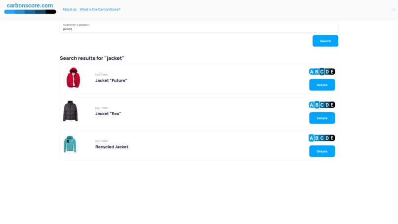 CarbonScore – screenshot 2