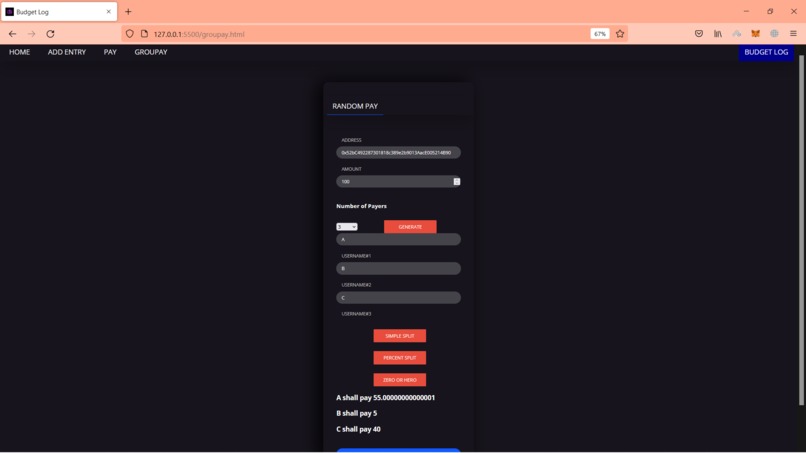 Budget Log – screenshot 1